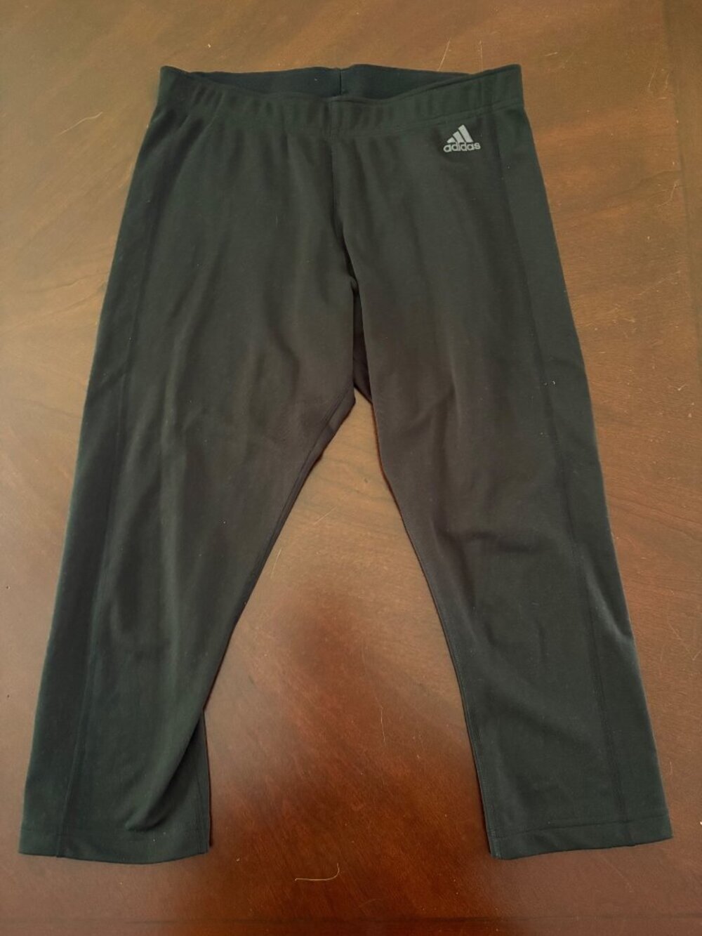 Adidas Climalite Black Cropped Capri Athletic Leggings Size Medium - Picture 2 of 8